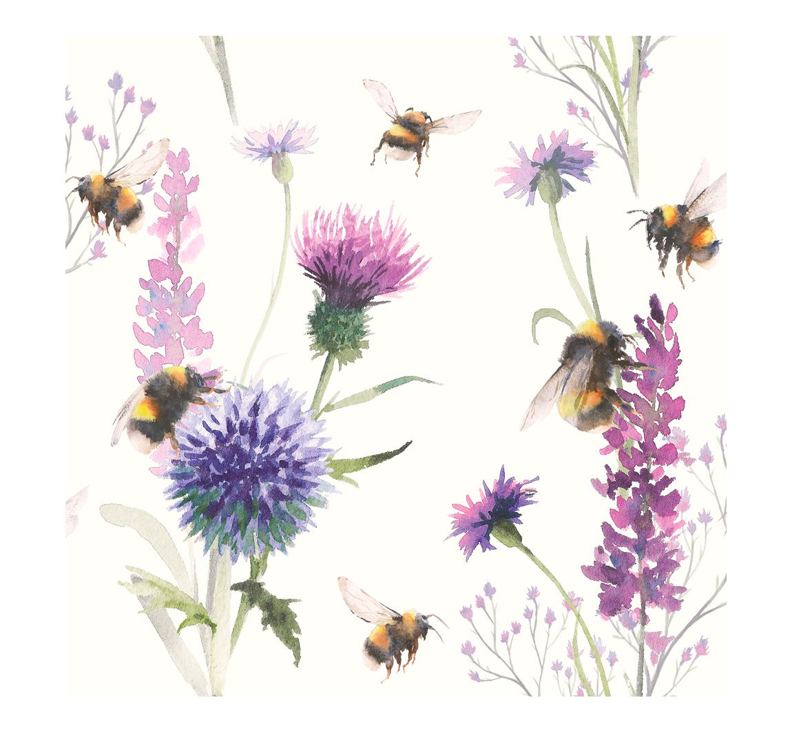 Serviette 'Hummeln und Blumen' - 20 Stück