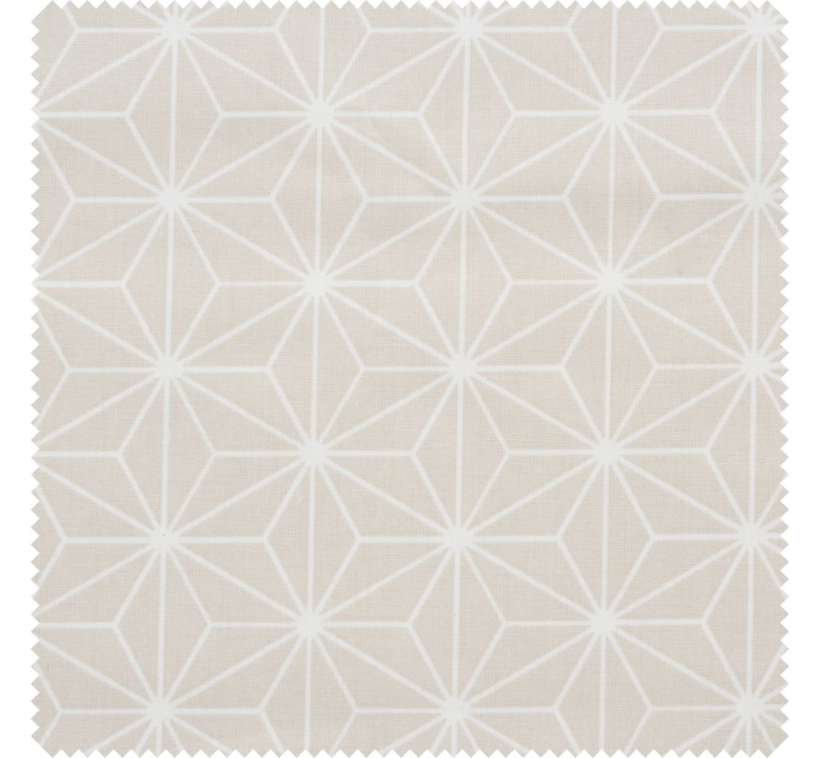 Baumwoll-Stoff 'Geometrischer Stern' Polyester beschichtet - Beige