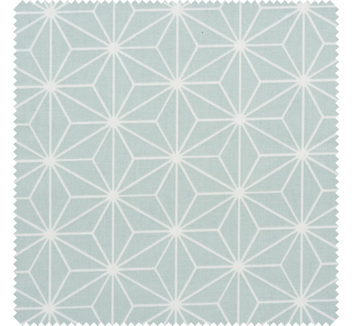 Baumwoll-Stoff 'Geometrischer Stern' Polyester beschichtet - Petrol