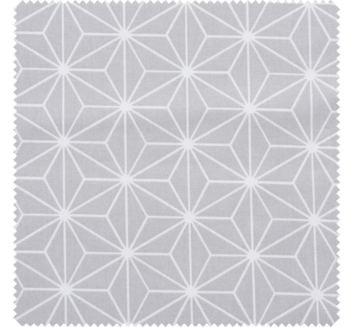 Baumwoll-Stoff 'Geometrischer Stern' Polyester beschichtet - Grau