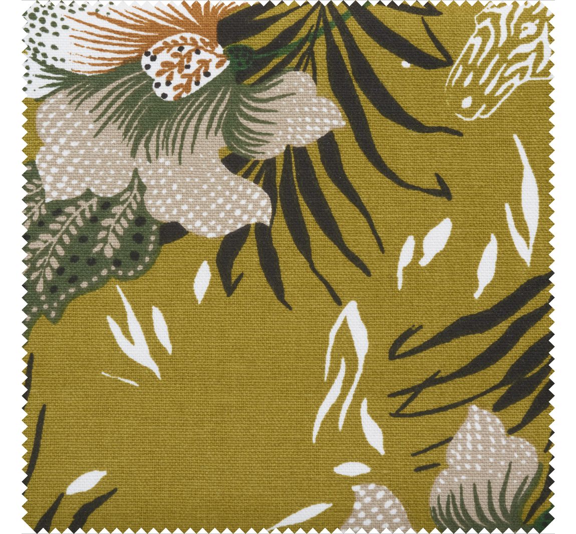 Halbpanama-Stoff 'Zebra und Blumen'