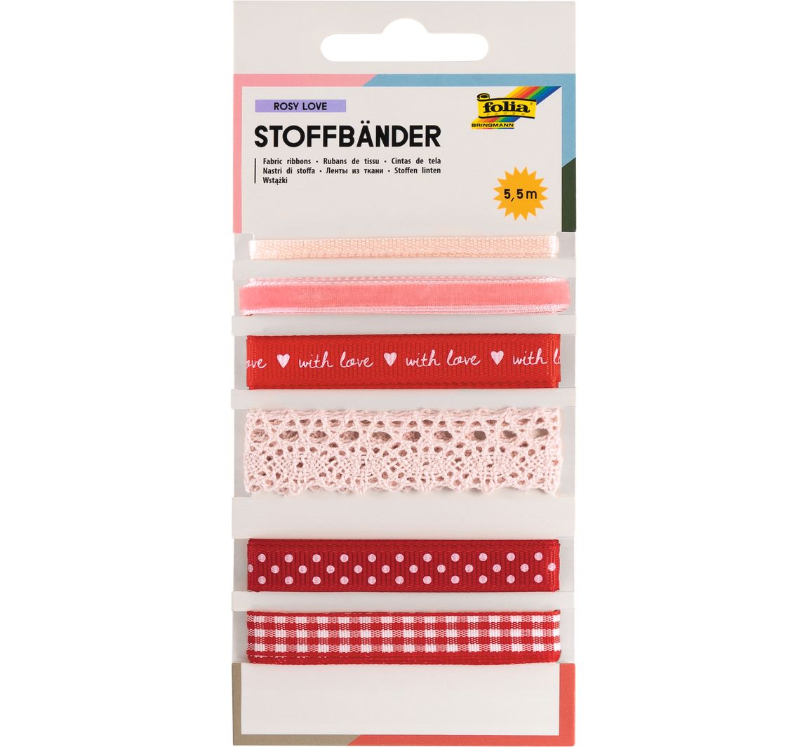 Stoffbänder-Mix 'Rosy Love'