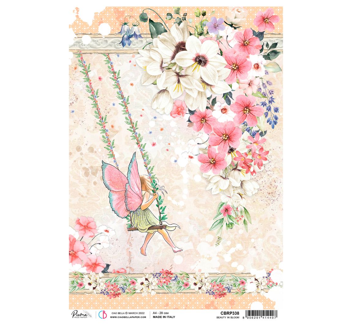 Motiv-Strohseide 'Beauty in Bloom'