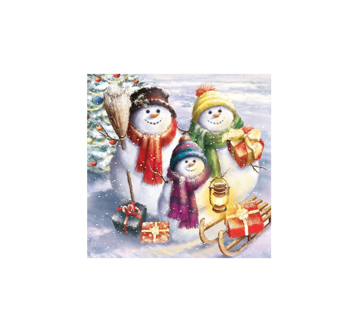 Serviette 'Snowmen Family'