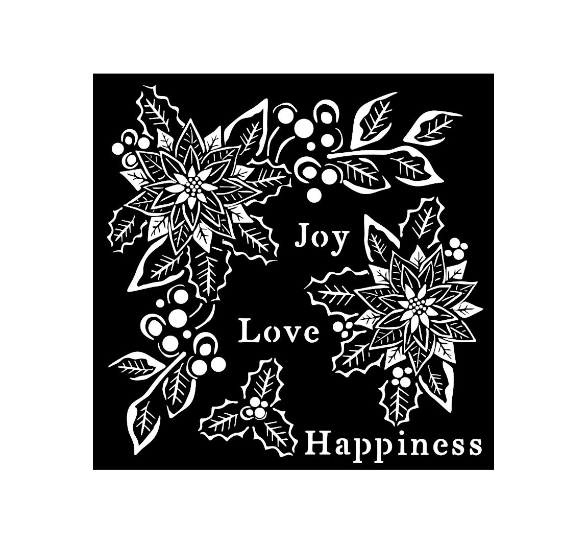 Schablone 'Joy, Love, Happiness'