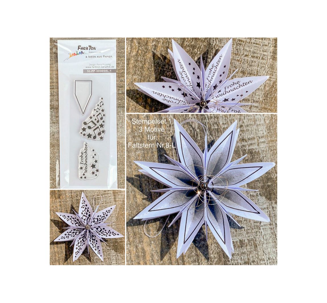 Silikonstempel für Faltstern Mittel 'Frohe Weihnachten'