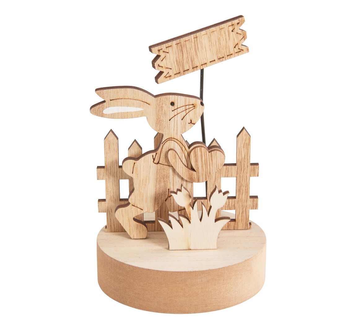 VBS Holz-Steckmotiv 'Hase mit Schild'