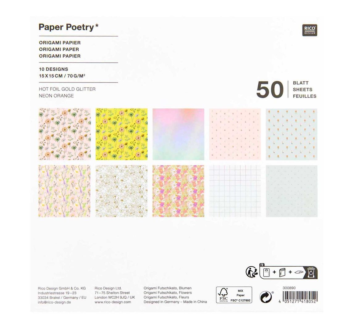 Faltblätter 'Blumen', sortiert