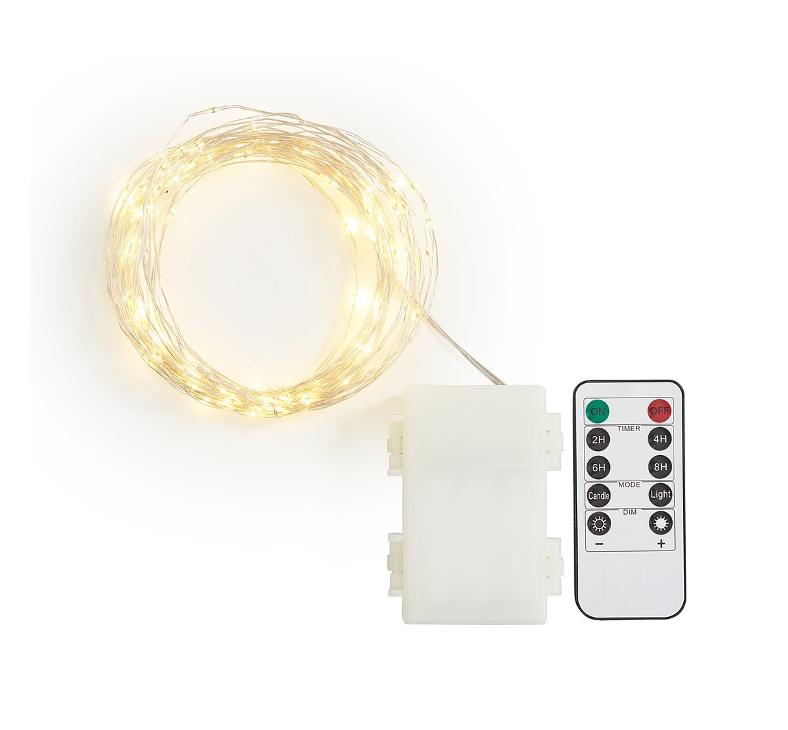 Outdoor Micro-LED-Lichterkette, mit Fernbedienung, 100 LEDs