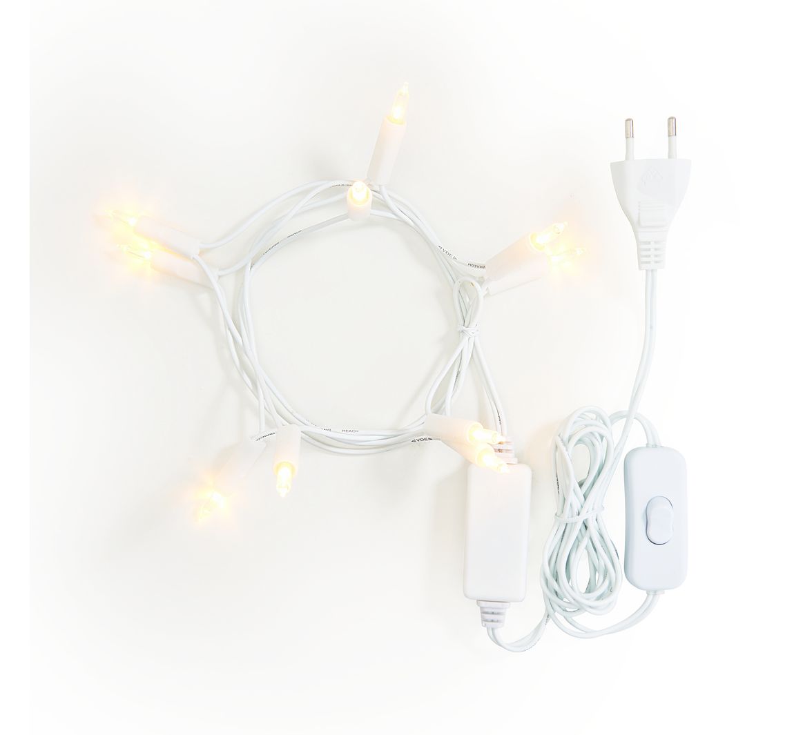 Konstsmide LED Mini Lichterkette mit Schalter, 10 warmweiße Dioden