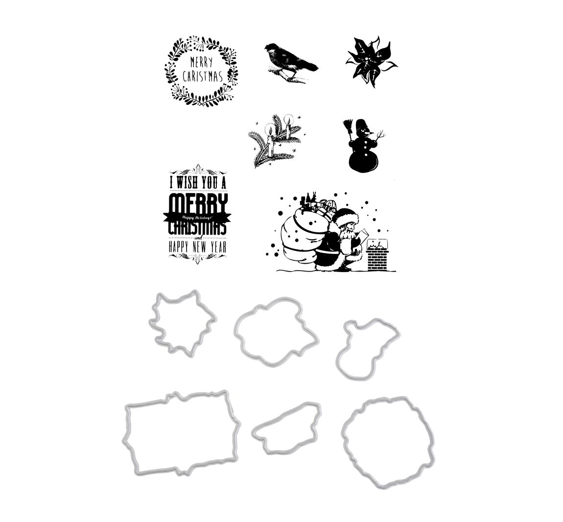 Stanzformen- und Stempel-Set 'Merry Christmas'