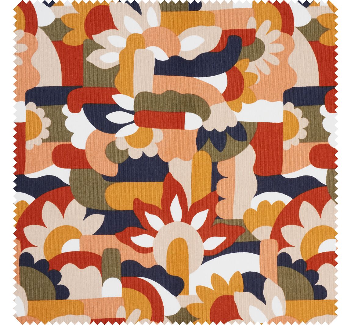 Halbpanama-Stoff 'Naive Blumen'