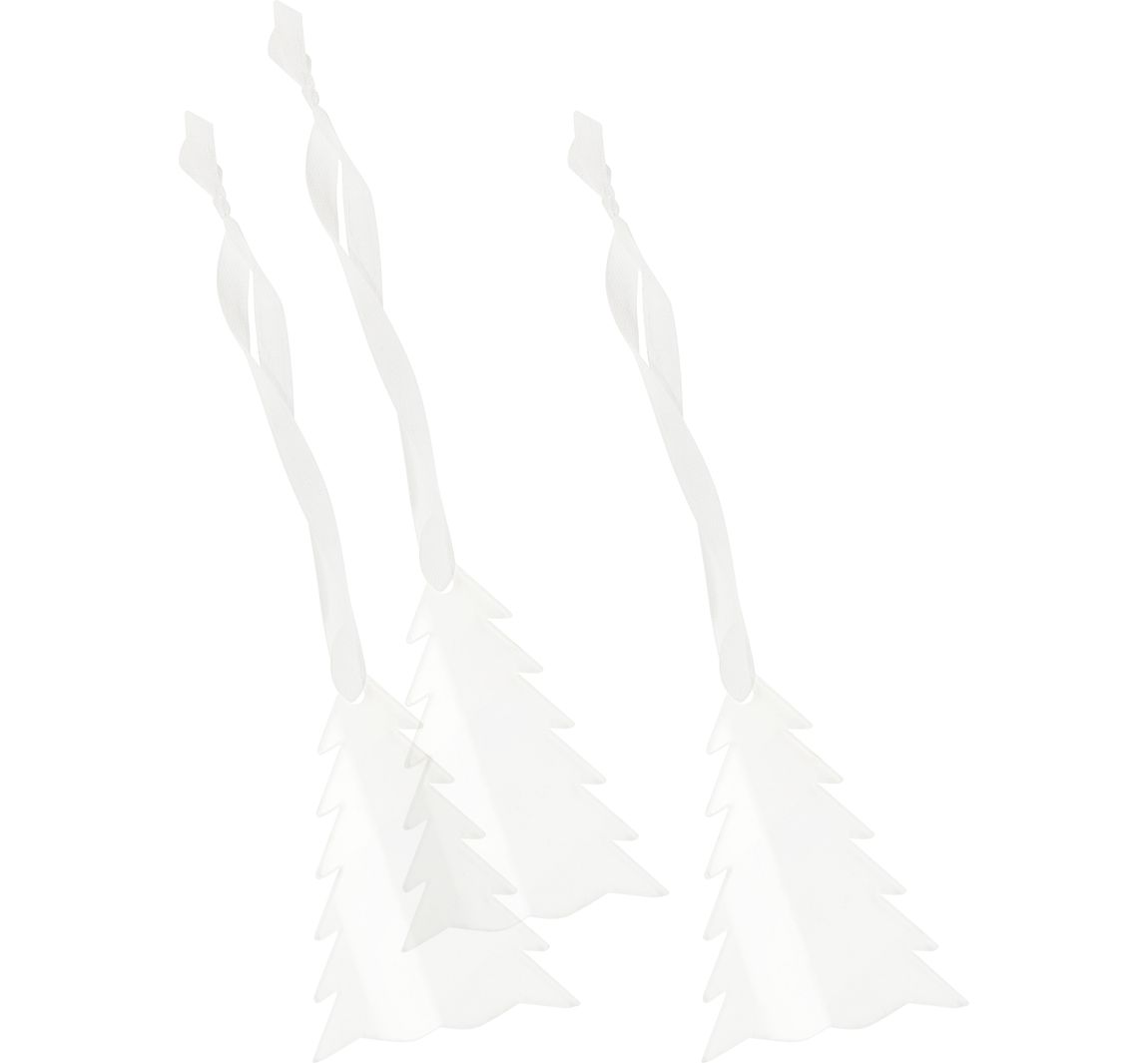 Acrylanhänger 'Tannenbaum' mit Band, 3er-Set