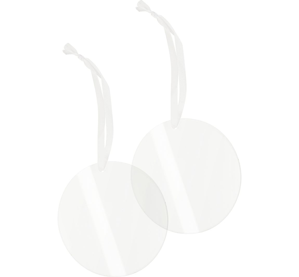 Acryl Anhänger 'Rund' mit Band, 2er-Set