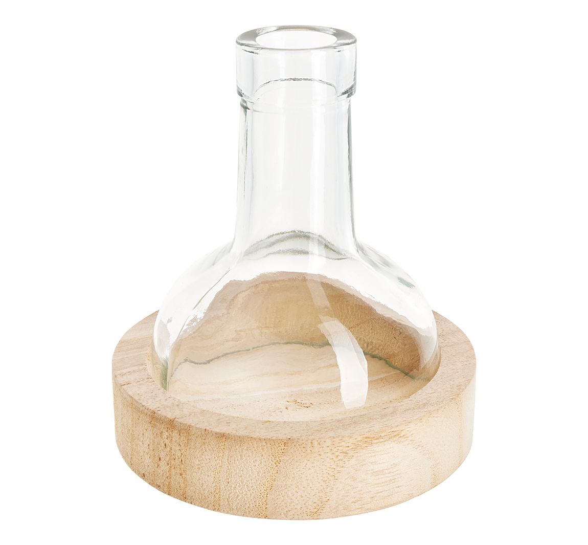 VBS Glashaube Flasche mit Holzboden
