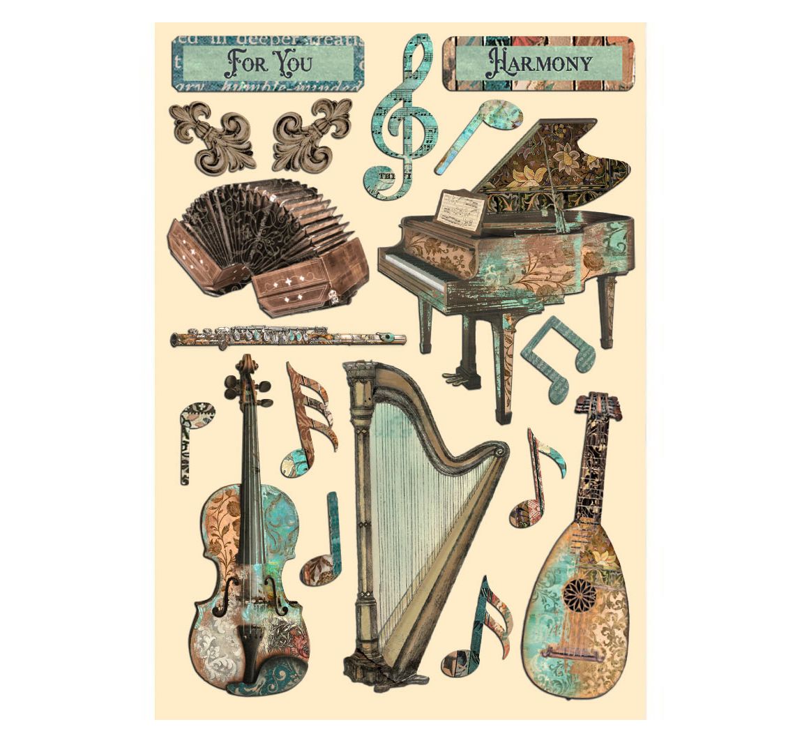 Lasercut-Motive 'Music'