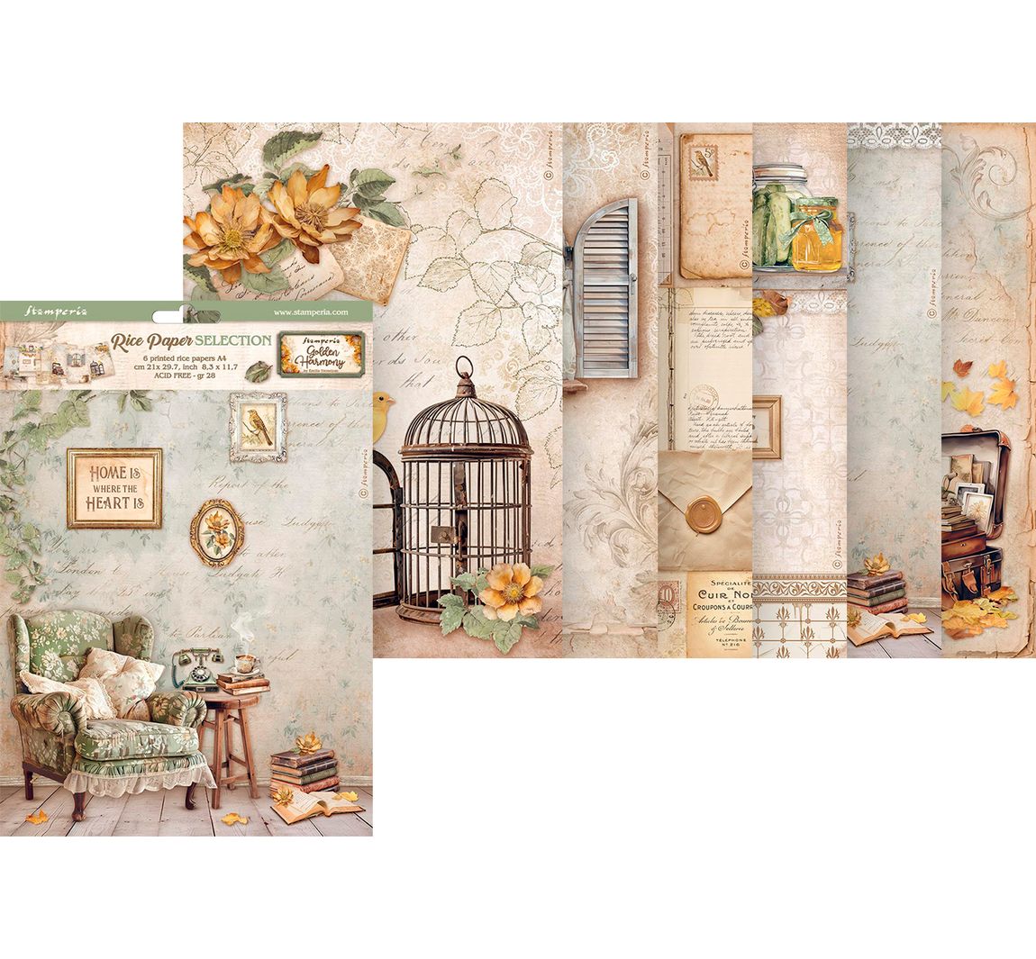 Motiv-Strohseiden  Sortiment 'Golden Harmony'