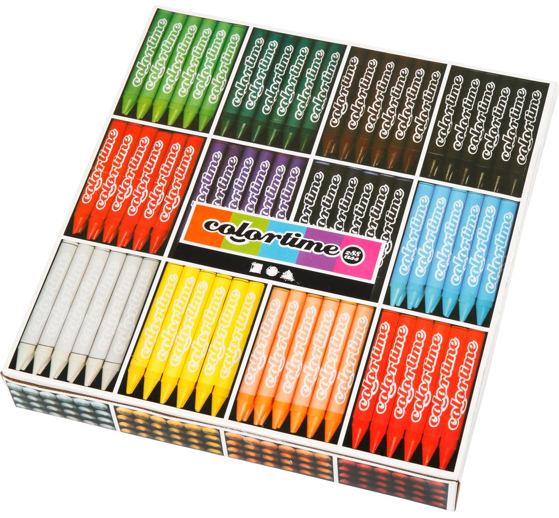 Colortime Wachsmalkreide, 12 Farben à 24 St.