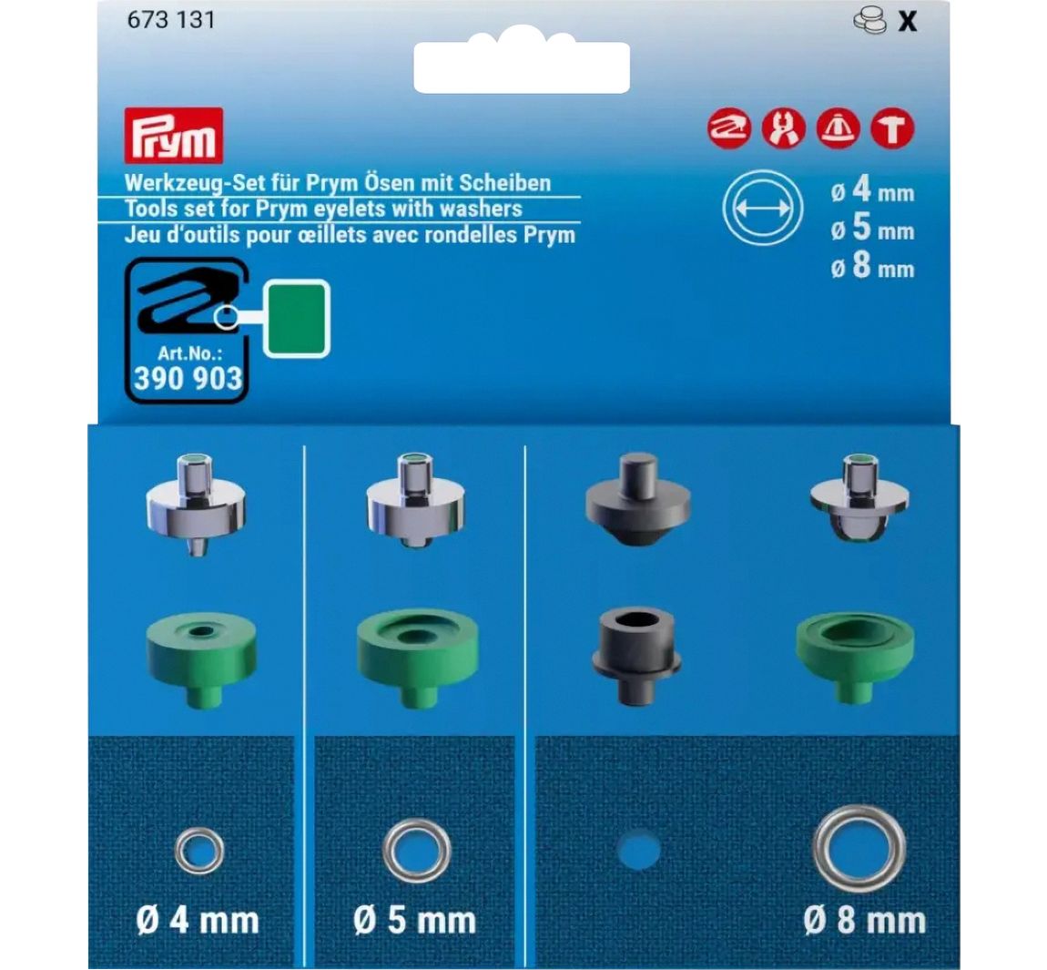 Prym Werkzeug-Set für Prym Ösen mit Scheiben, 4, 5 und 8 mm