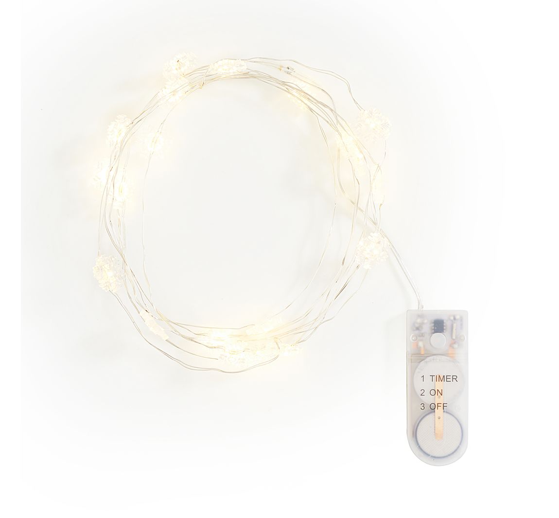 VBS Micro-LED-Lichterkette 'Schneeflocke', mit Timer