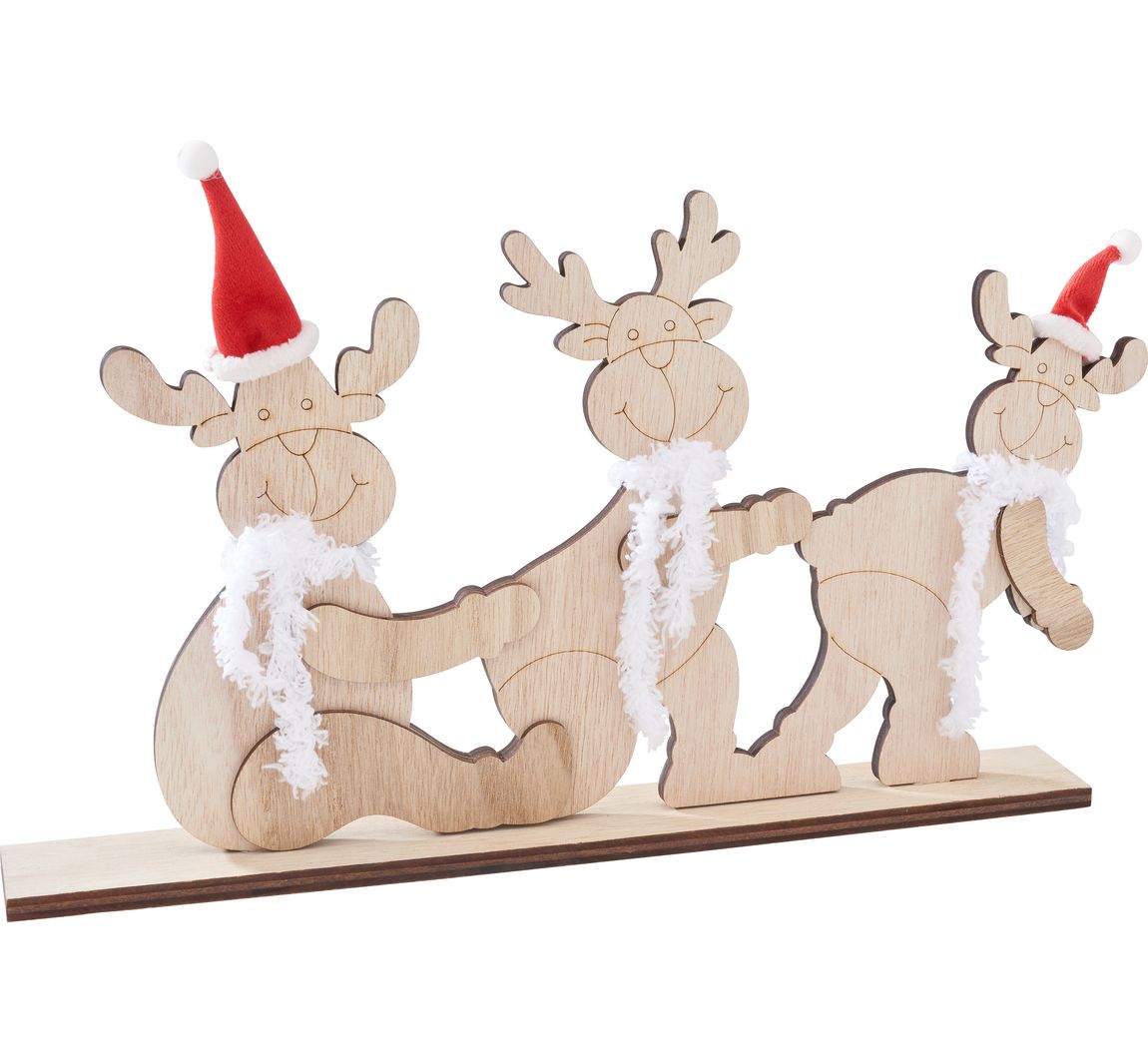VBS Holz.-Steckmotiv 'Elchtrio mit Mütze und Schal'