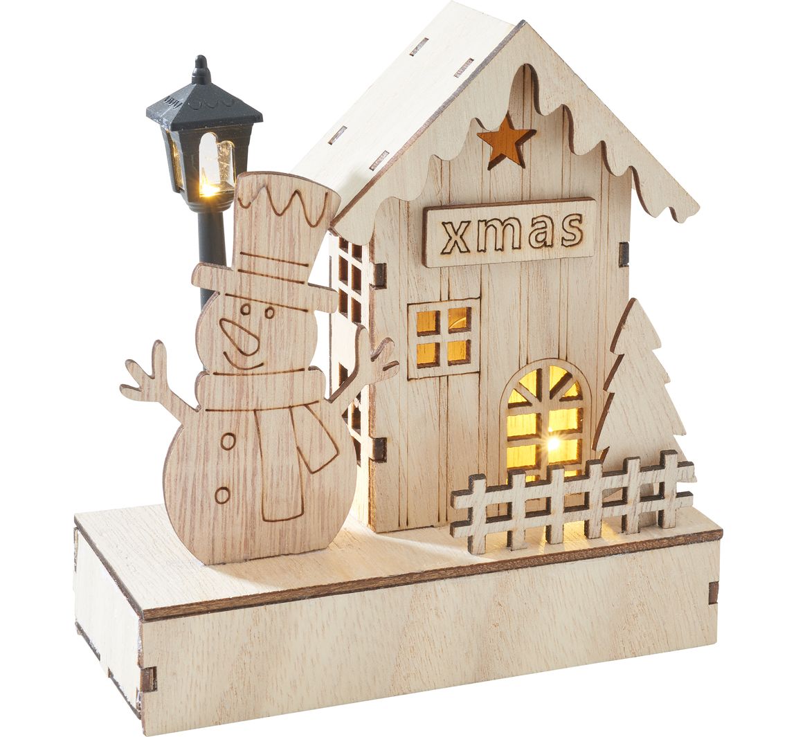VBS Lichterhaus 'Schneemann mit Laterne', inkl LED