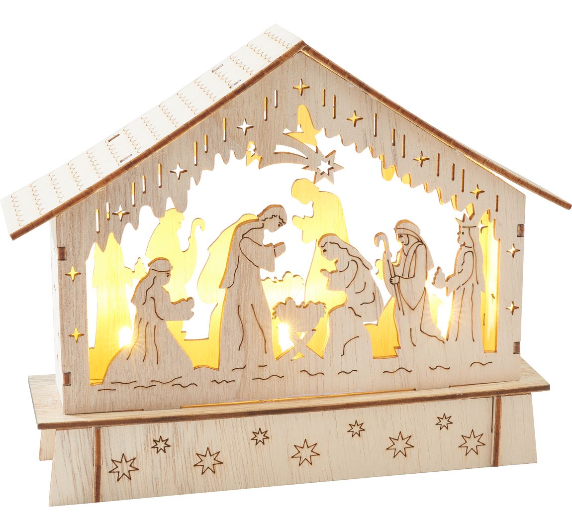 VBS Holzbausatz 'Krippe mit LED'