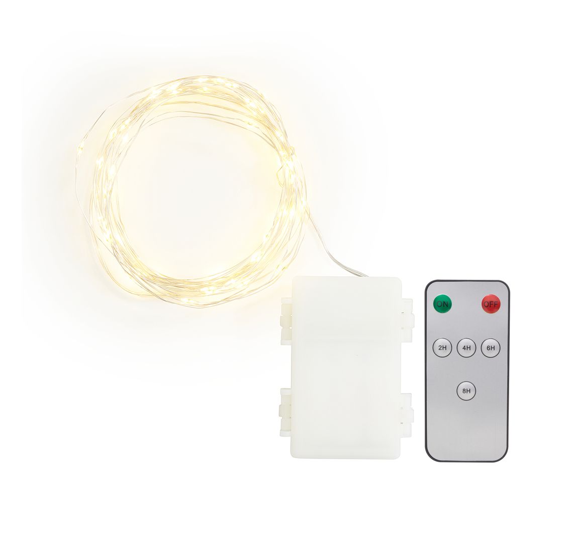 Outdoor Micro-LED-Lichterkette, mit Fernbedienung, 50 LED