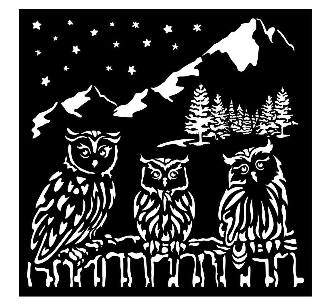 Schablone 'The Owl's House - Owls'