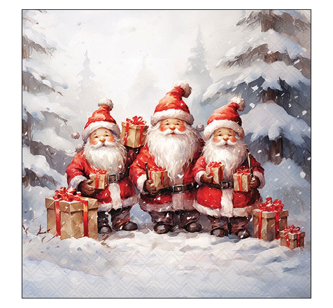 Serviette 'Santa Triplets'