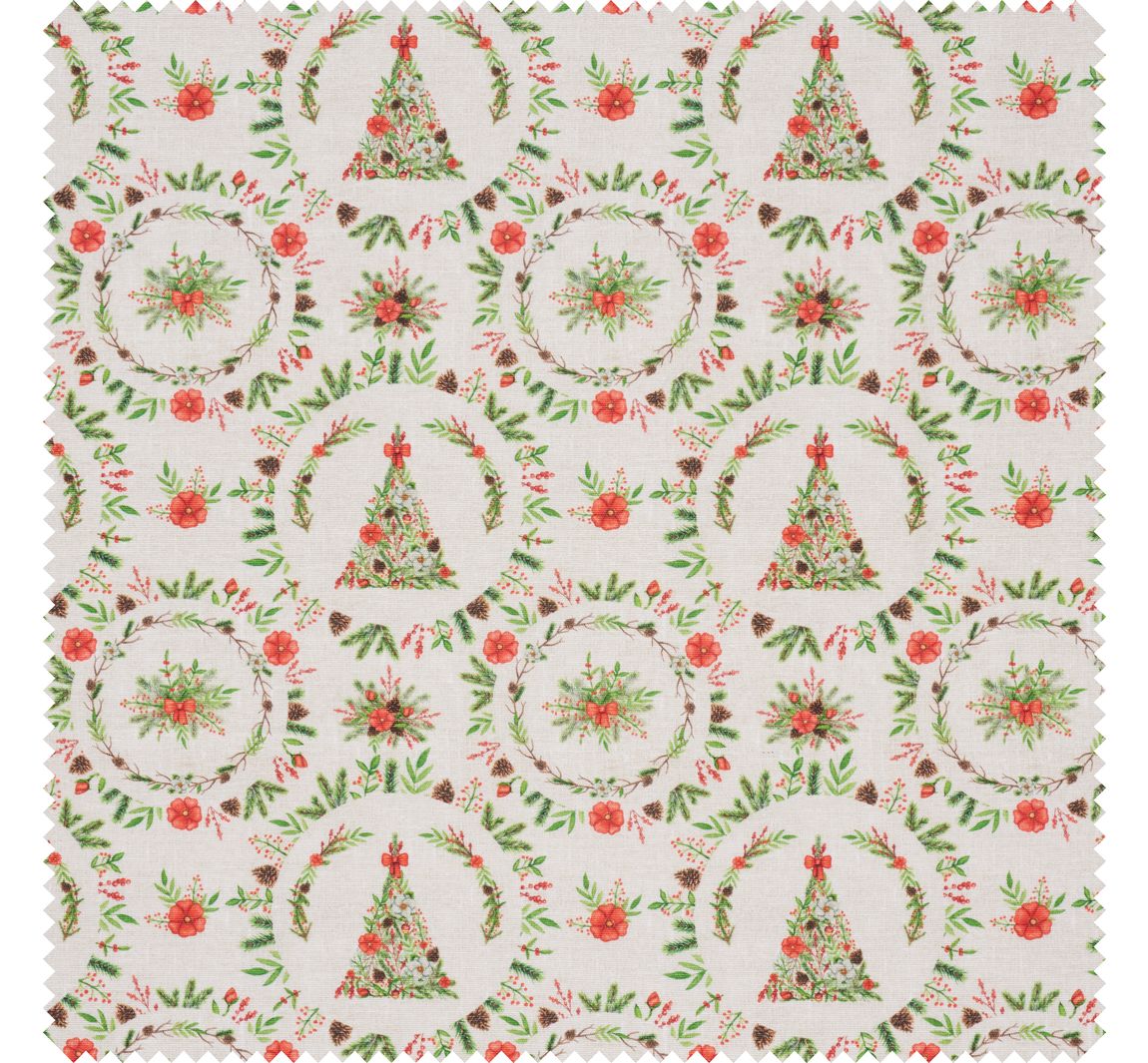 Dekostoff Leinenoptik 'Weihnachtsbaum'