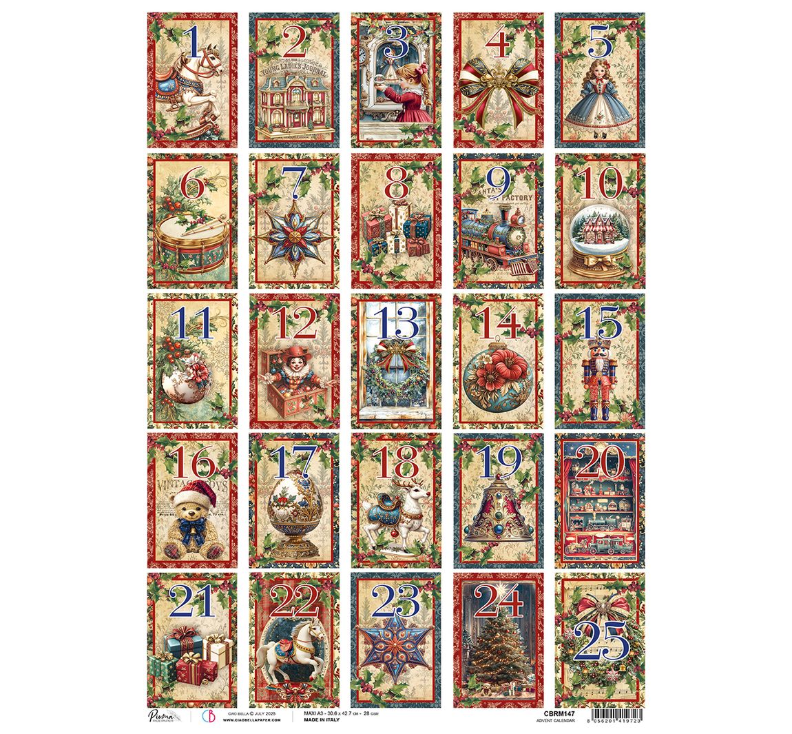 Motiv-Strohseide 'Toy Shop - Adventskalender', DIN A3