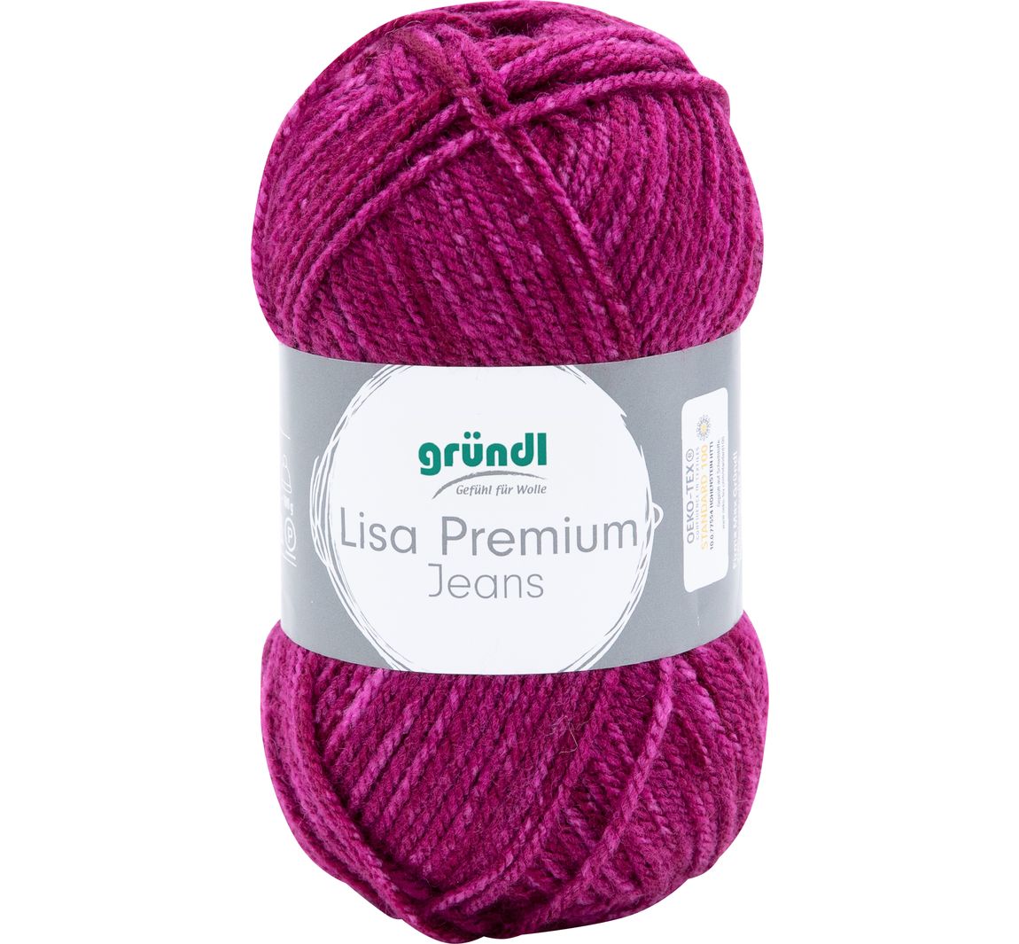 Gründl Wolle 'Lisa Premium Jeans' - Fuchsia-Meliert