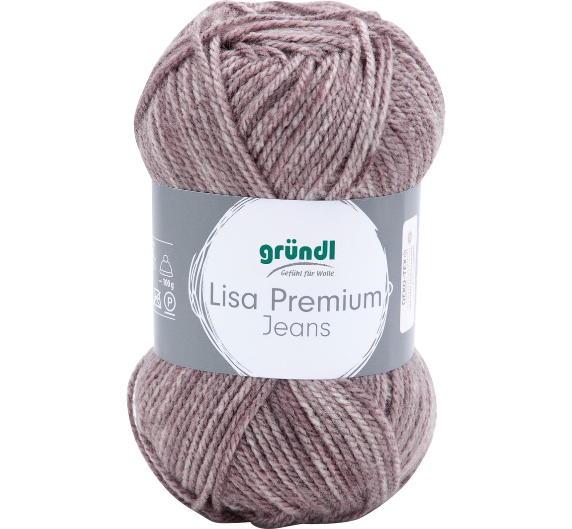 Gründl Wolle 'Lisa Premium Jeans' - Grau/Braun-Meliert