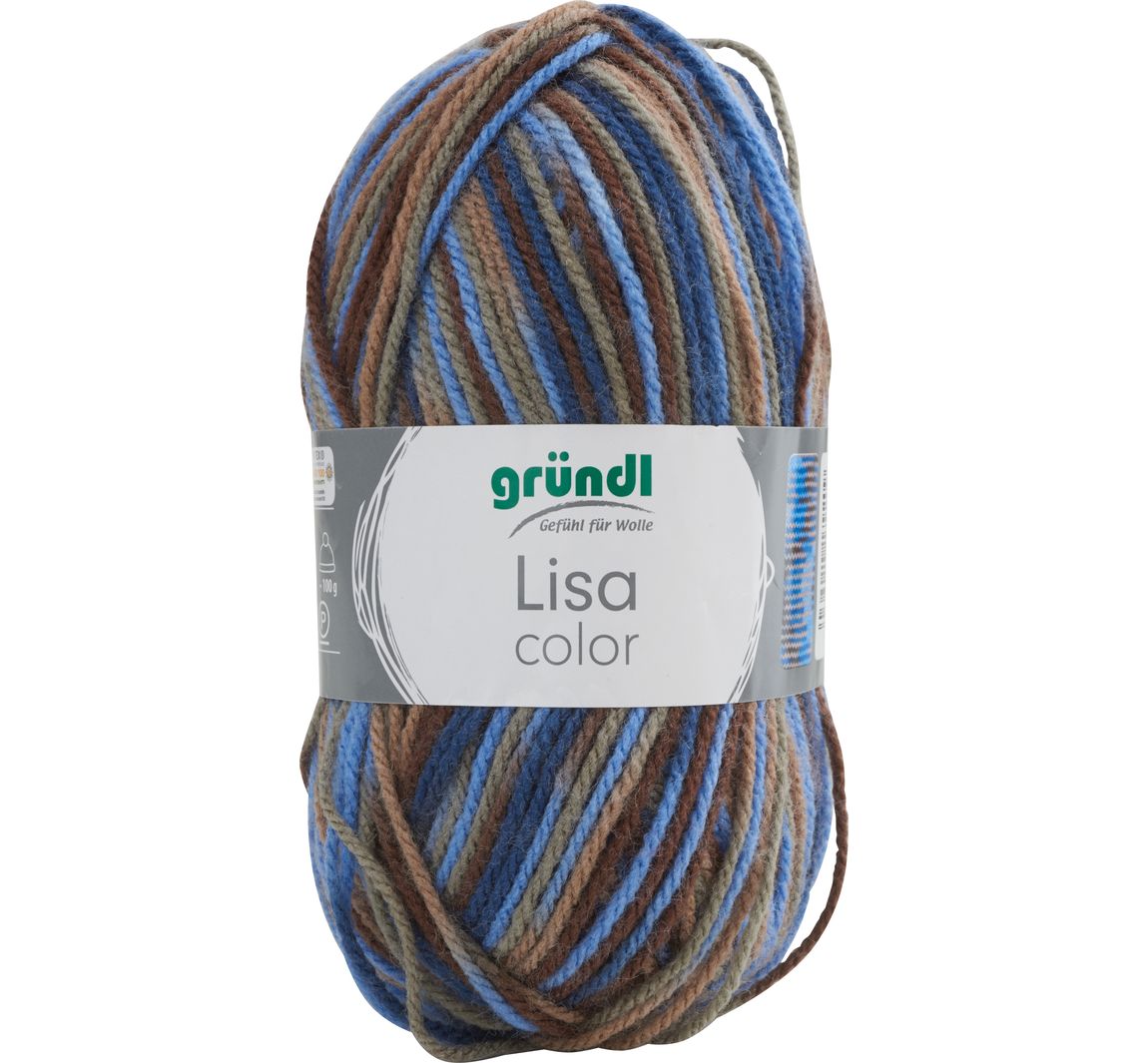 Gründl Wolle 'Lisa Premium Color' - Braun/Beige/Blau