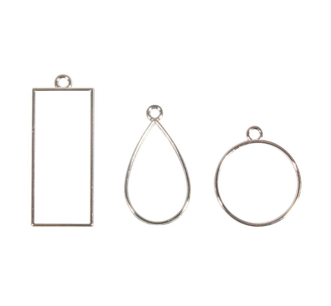 Schmuck-Metallfassung 'Formenmix' - Silber