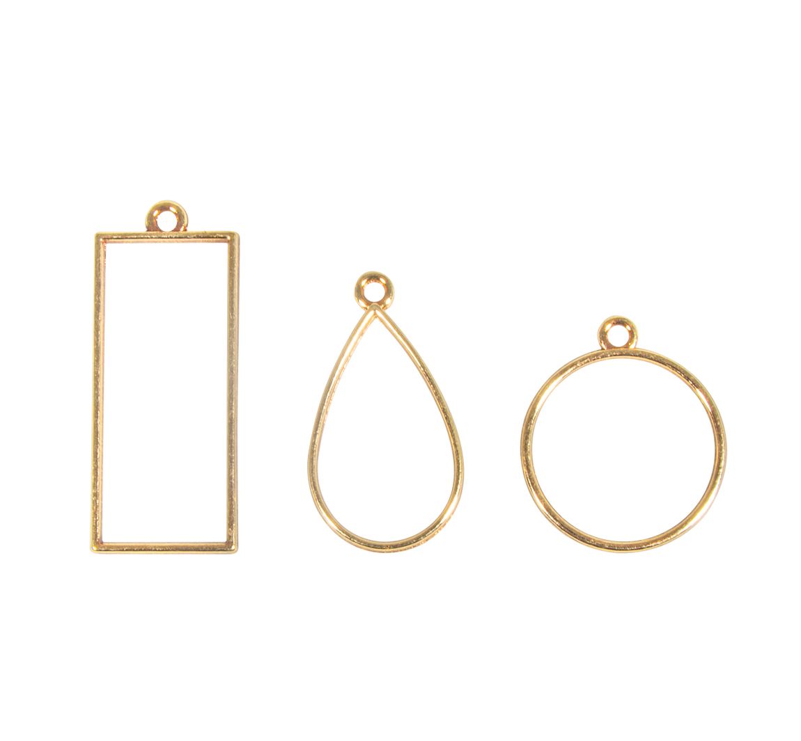 Schmuck-Metallfassung 'Formenmix' - Gold