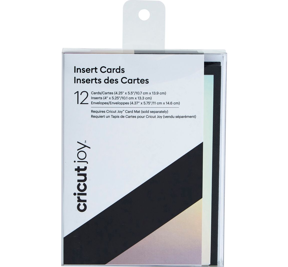 Cricut Joy Doppelkarten mit Einleger & Umschlägen 'Insert Cards', 10,7 cm x 13,9 - Black/Silver Holographic