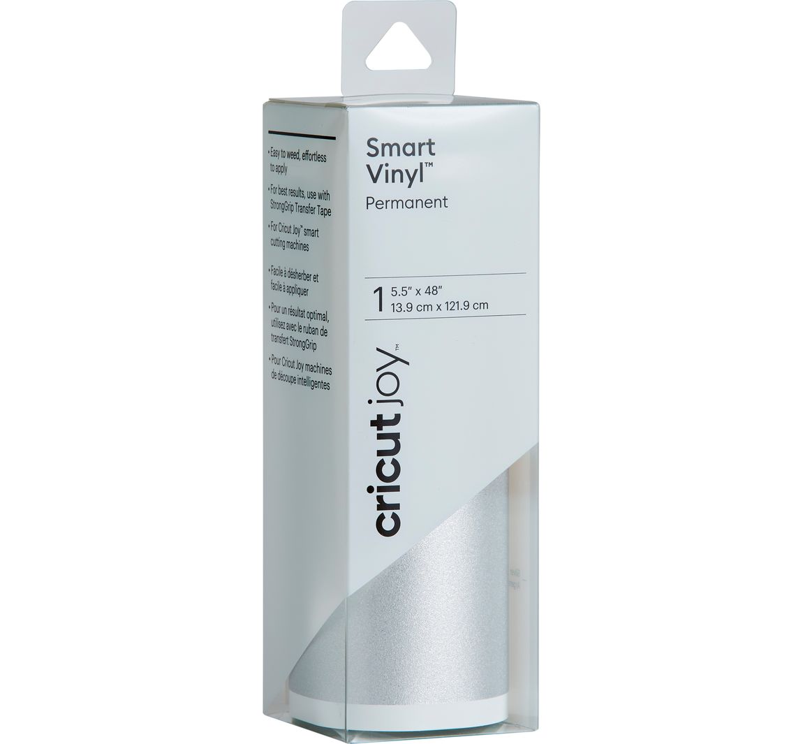 Cricut Joy Selbstklebende Vinylfolie - Glänzend 'Smart Vinyl - Permanent', 13,9  - Shimmer Silver