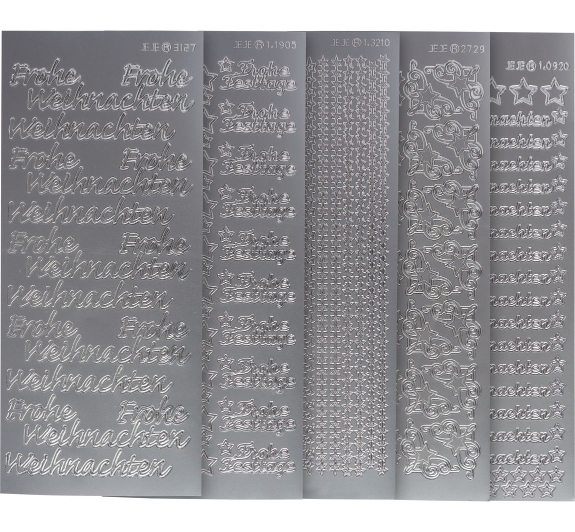 VBS Reliefsticker-Set 'Frohe Weihnachten' - Silber