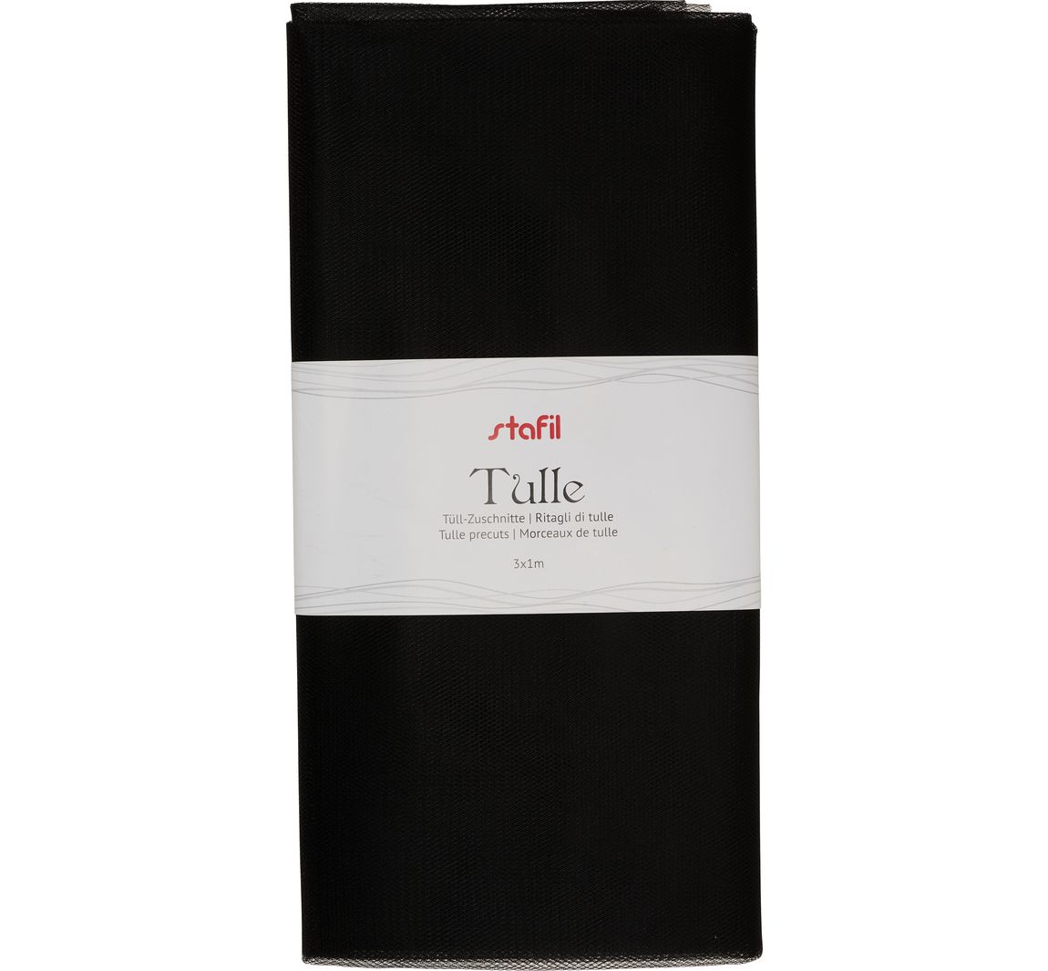 Tüll-Zuschnitt, 3 Meter - Schwarz