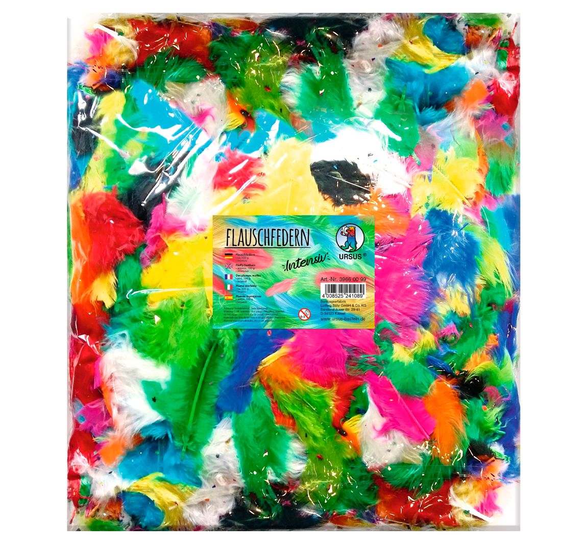 Flauschfedern, 100 g - Intensive Farben