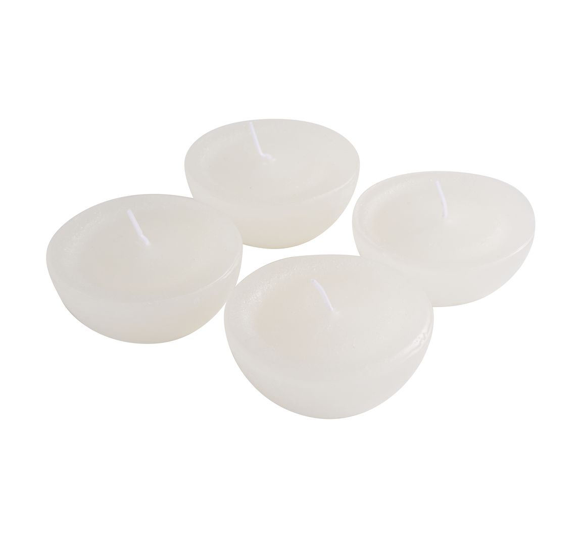 Schwimmkerzen Rustic 'Groß', 4 Stück - Wollweiß