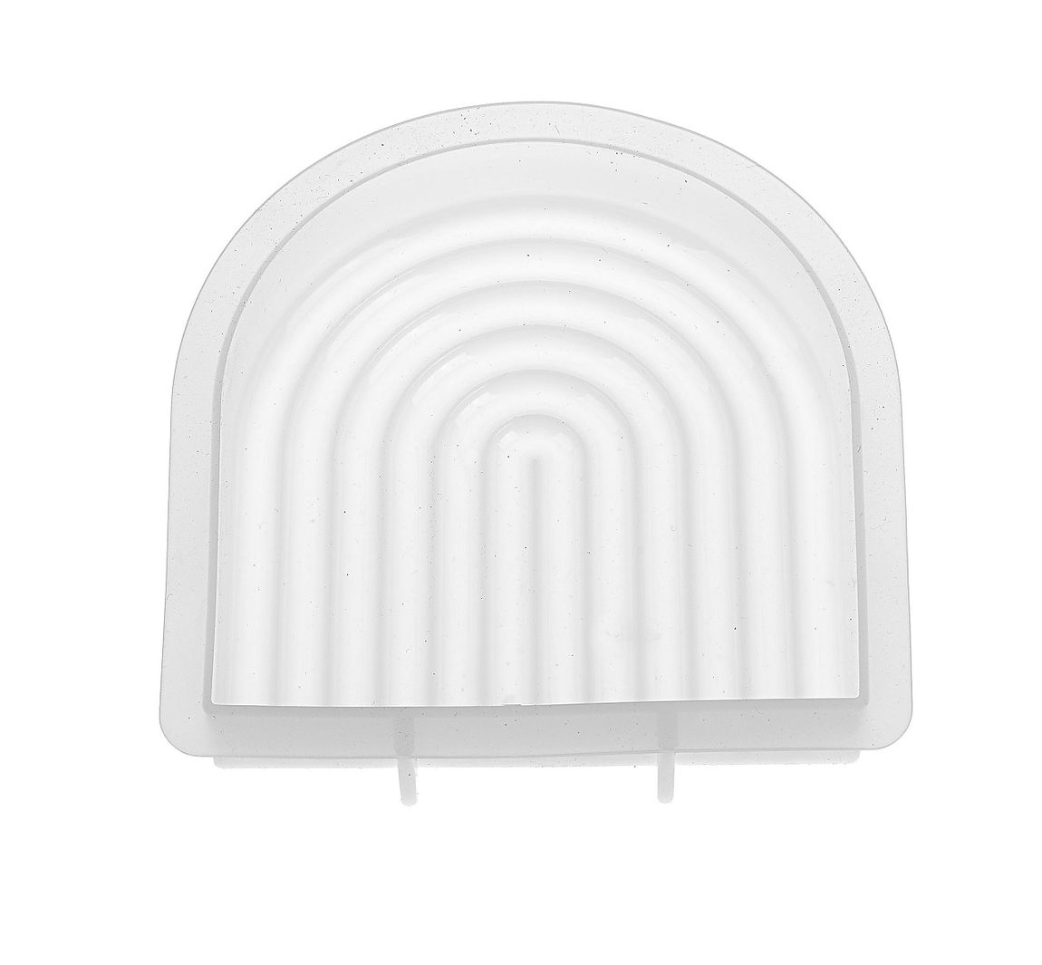 Silikon Kerzengießform 'Bogen' mit Docht und Dochtnadel - Groß