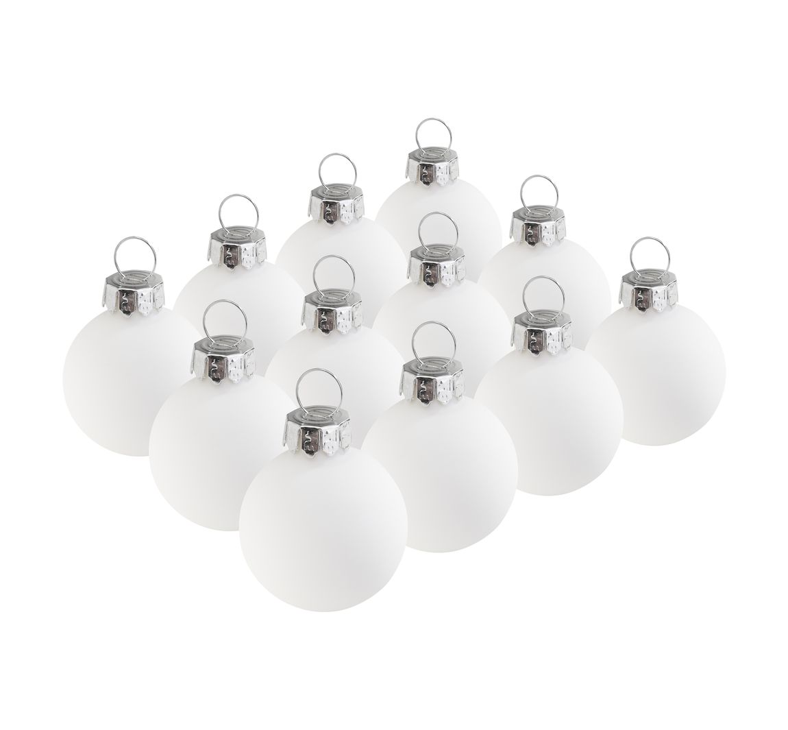 VBS  Weihnachtskugeln 'Mini' aus Kunststoff, Ø 3 cm - Weiß
