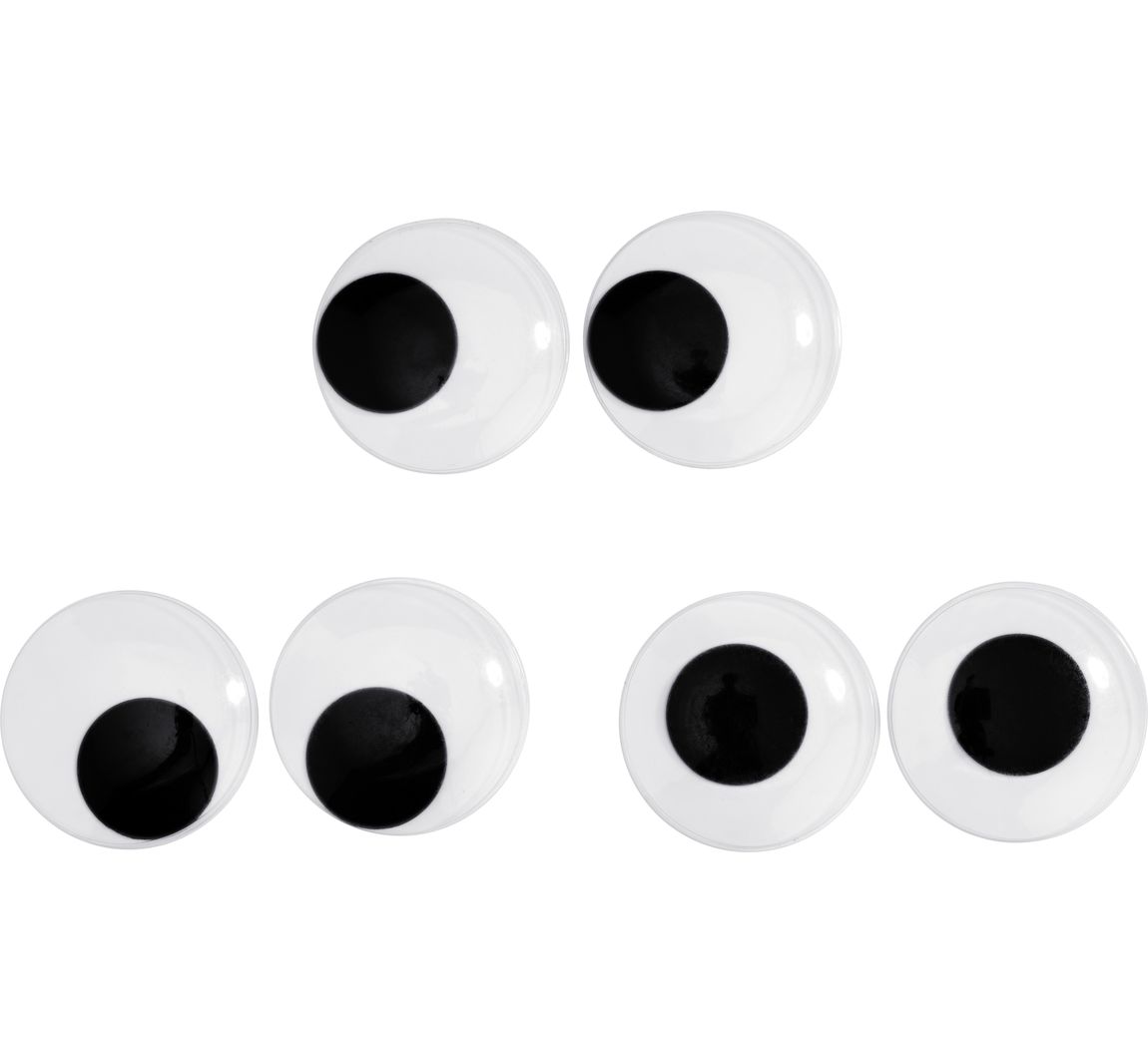 VBS Wackelaugen 'Maxi', 6 Stück - Rund, Ø 6 cm