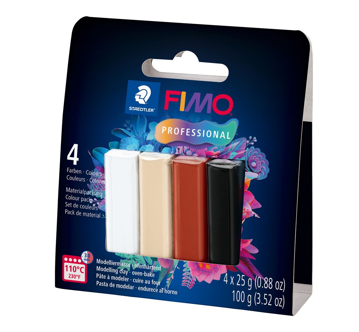 FIMO Professional Materialpackung, 4 Farben - Natural Colours