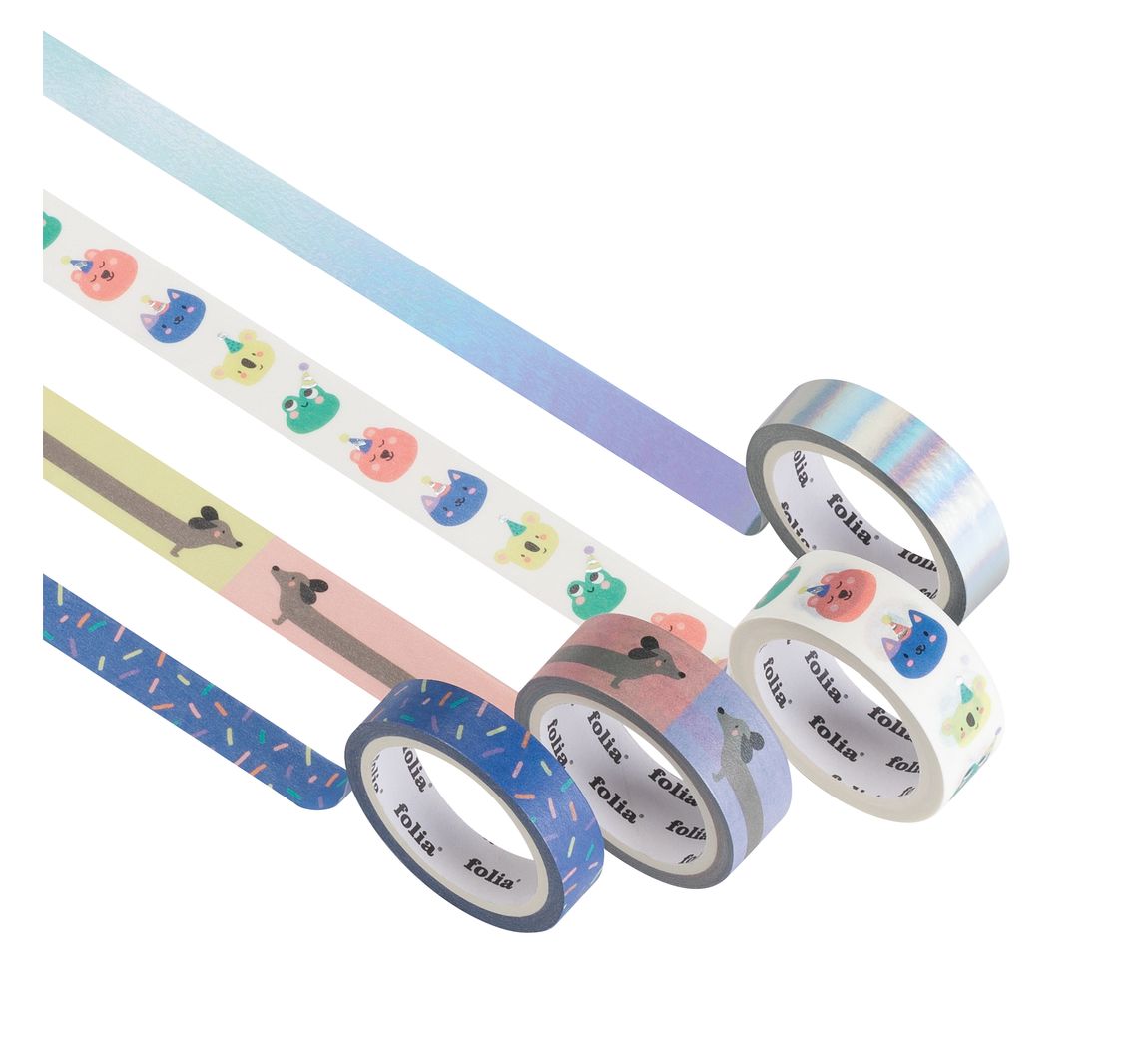 Washi Tape Set Hotfoil - Party Animals