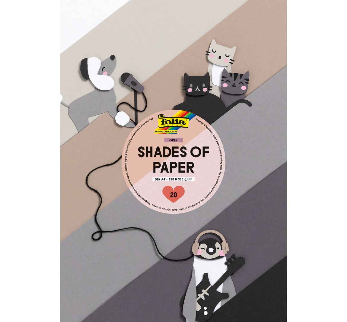 Kreativblock Tonpapier & Fotokarton - Shades of Grey