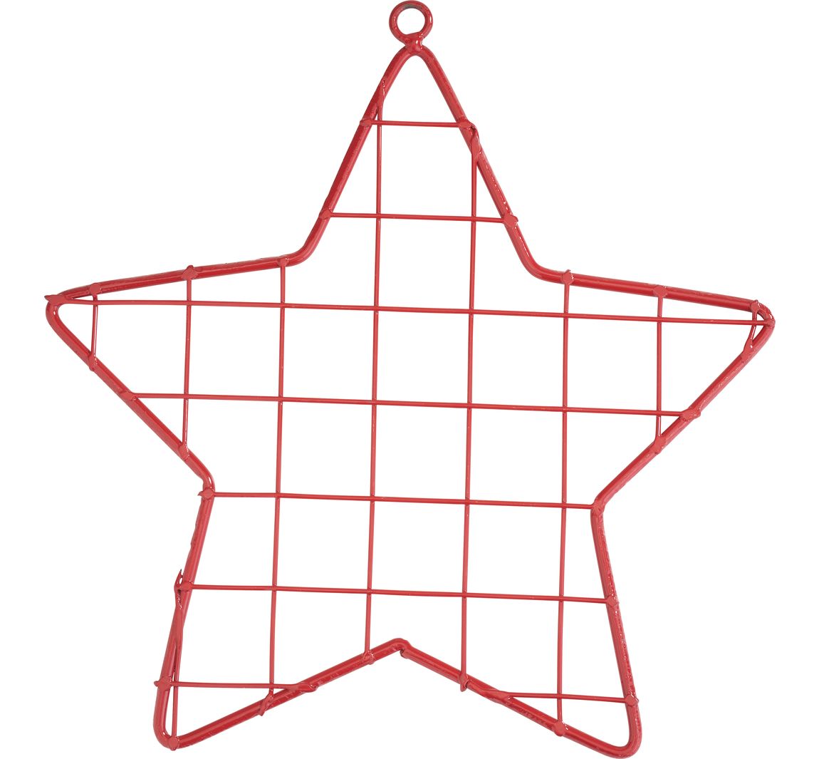 Metallring Stern 'Gitter' - Rot